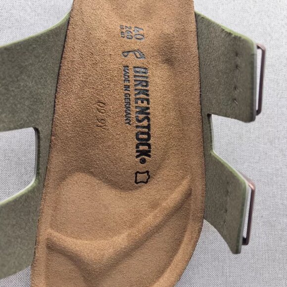 Birkenstock Arizona Sandals - Olive Green Suede with Copper Buckles - Picture 7 of 7